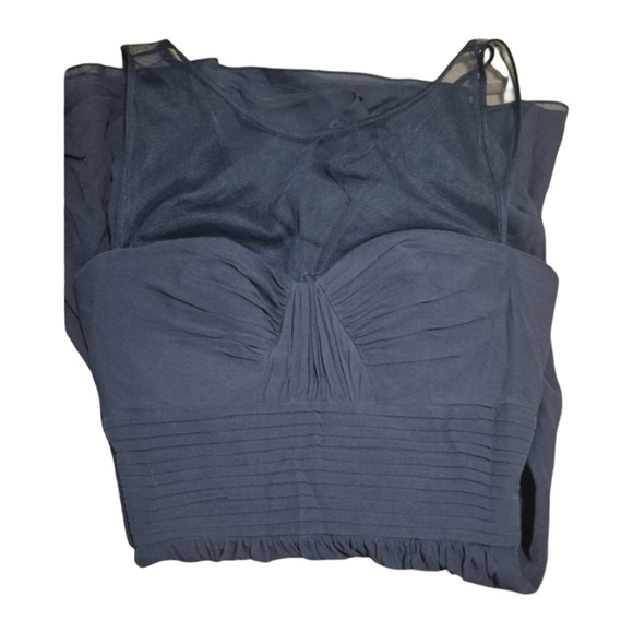 *NWOT* BCBG Max Azria Navy Blue Illusion Sweetheart Cocktail Dress - Picture 6 of 8